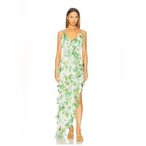 Elliatt Green Floral Maxi Dress